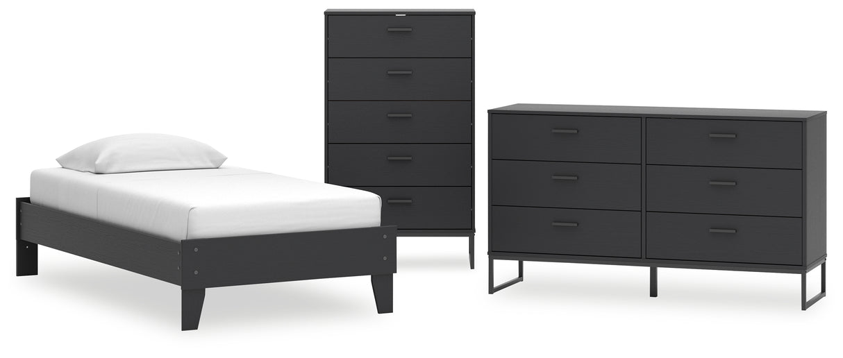 Socalle 3-Piece Twin Platform Bed with Dresser and Chest (Twin Platform Bed, Dresser, Chest of Drawers)
