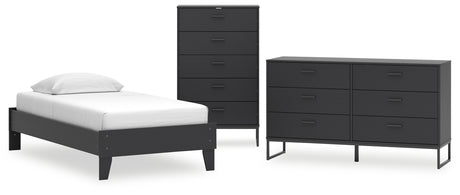 Socalle 3-Piece Twin Platform Bed with Dresser and Chest (Twin Platform Bed, Dresser, Chest of Drawers)