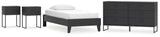 Socalle 4-Piece Twin Platform Bed with Dresser and 2 Nightstands (Twin Platform Bed, Dresser, Nightstand, Nightstand)