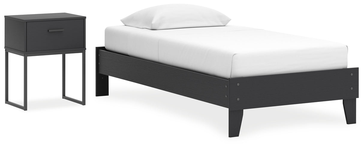 Socalle 2-Piece Twin Platform Bed with Nightstand (Twin Platform Bed, Nightstand)