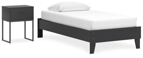 Socalle 2-Piece Twin Platform Bed with Nightstand (Twin Platform Bed, Nightstand)