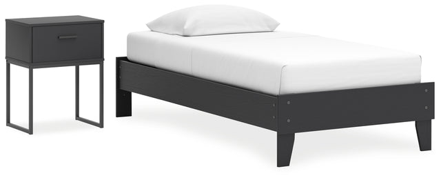 Socalle 2-Piece Twin Platform Bed with Nightstand (Twin Platform Bed, Nightstand)