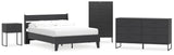 Socalle 5-Piece Full Panel Platform Bed with Dresser, Chest and Nightstand (Full Platform Bed, Full Panel Headboard, Dresser, Chest of Drawers, Nightstand)