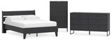 Socalle 4-Piece Full Panel Platform Bed with Dresser and Chest (Full Platform Bed, Full Panel Headboard, Dresser, Chest of Drawers)