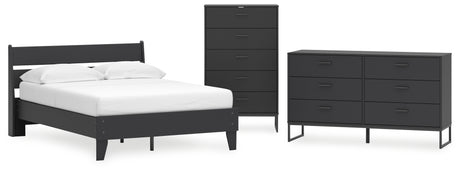 Socalle 4-Piece Full Panel Platform Bed with Dresser and Chest (Full Platform Bed, Full Panel Headboard, Dresser, Chest of Drawers)