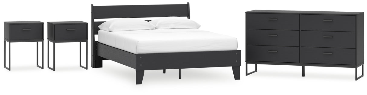 Socalle 5-Piece Full Panel Platform Bed with Dresser and 2 Nightstands (Full Platform Bed, Full Panel Headboard, Dresser, Nightstand, Nightstand)