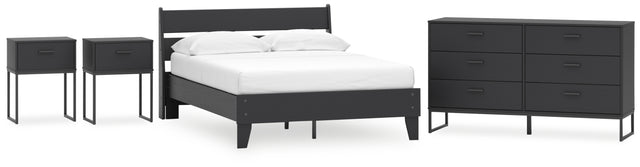 Socalle 5-Piece Full Panel Platform Bed with Dresser and 2 Nightstands (Full Platform Bed, Full Panel Headboard, Dresser, Nightstand, Nightstand)