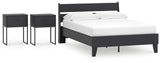 Socalle 4-Piece Full Panel Platform Bed with 2 Nightstands (Full Platform Bed, Full Panel Headboard, Nightstand, Nightstand)
