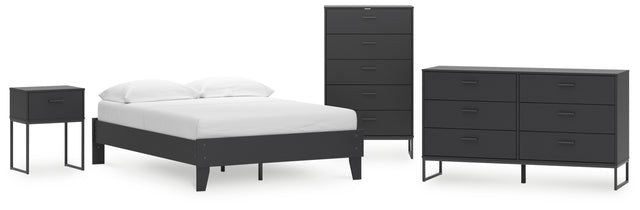 Socalle 4-Piece Full Platform Bed with Dresser and Nightstand (Full Platform Bed, Dresser, Chest of Drawers, Nightstand)