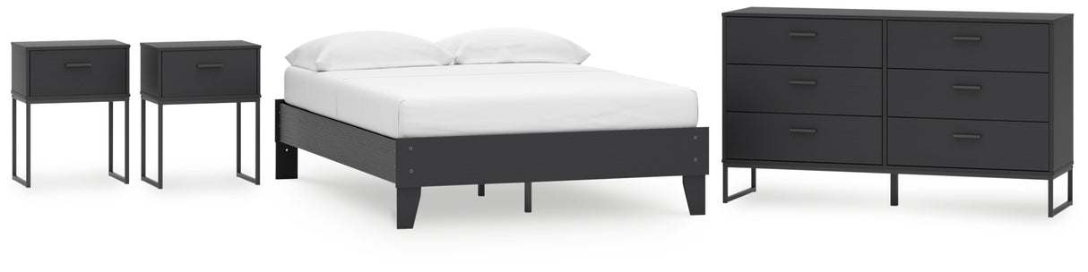 Socalle 4-Piece Full Platform Bed with Dresser and 2 Nightstands (Full Platform Bed, Dresser, Nightstand, Nightstand)