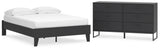 Socalle 2-Piece Full Platform Bed with Dresser (Full Platform Bed, Dresser)