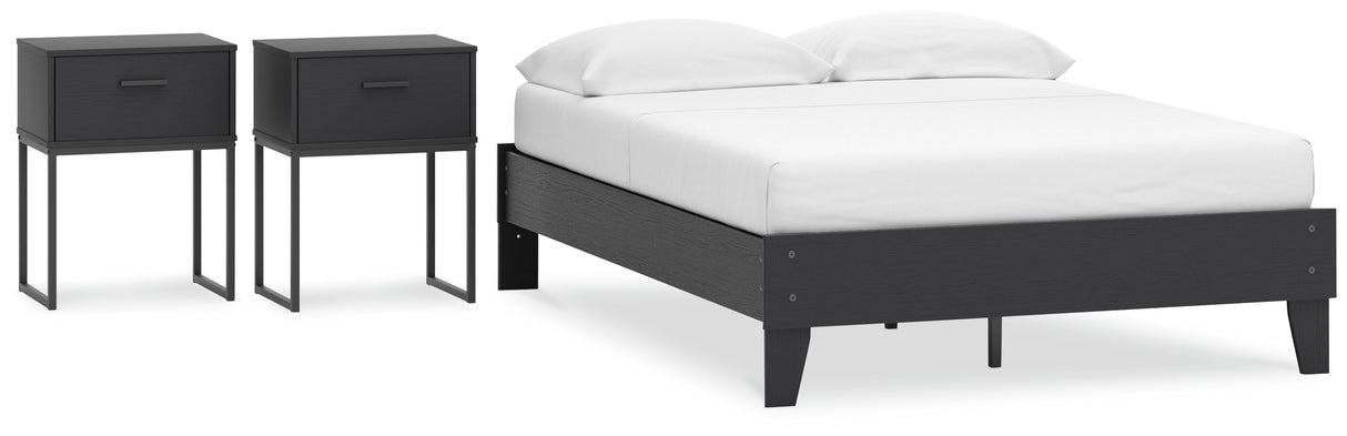 Socalle 3-Piece Full Platform Bed with 2 Nightstands (Full Platform Bed, Nightstand, Nightstand)