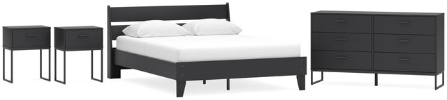 Socalle 5-Piece Queen Panel Platform Bed with Dresser and 2 Nightstands (Queen Platform Bed, Queen Panel Headboard, Dresser, Nightstand, Nightstand)
