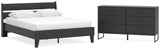 Socalle 3-Piece Queen Panel Platform Bed with Dresser (Queen Platform Bed, Queen Panel Headboard, Dresser)
