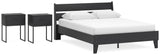 Socalle 4-Piece Queen Panel Platform Bed with 2 Nightstands (Queen Platform Bed, Queen Panel Headboard, Nightstand, Nightstand)
