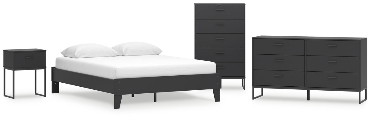 Socalle 4-Piece Queen Platform Bed with Dresser, Chest and Nightstand (Queen Platform Bed, Dresser, Chest of Drawers, Nightstand)
