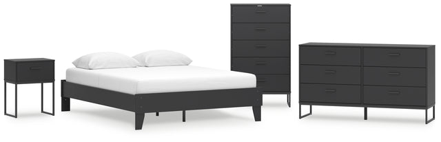 Socalle 4-Piece Queen Platform Bed with Dresser, Chest and Nightstand (Queen Platform Bed, Dresser, Chest of Drawers, Nightstand)