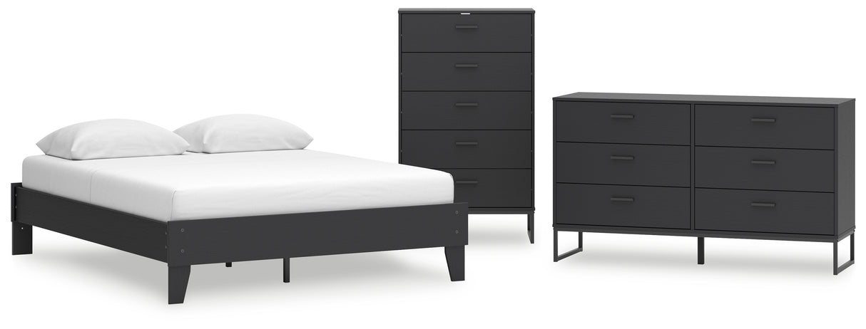 Socalle 3-Piece Queen Platform Bed with Dresser and Chest (Queen Platform Bed, Dresser, Chest of Drawers)