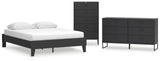 Socalle 3-Piece Queen Platform Bed with Dresser and Chest (Queen Platform Bed, Dresser, Chest of Drawers)