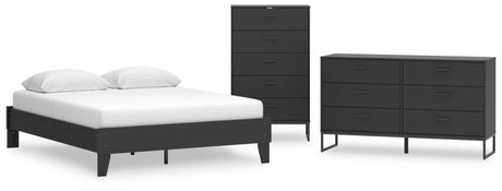 Socalle 3-Piece Queen Platform Bed with Dresser and Chest (Queen Platform Bed, Dresser, Chest of Drawers)