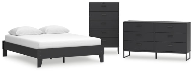 Socalle 3-Piece Queen Platform Bed with Dresser and Chest (Queen Platform Bed, Dresser, Chest of Drawers)
