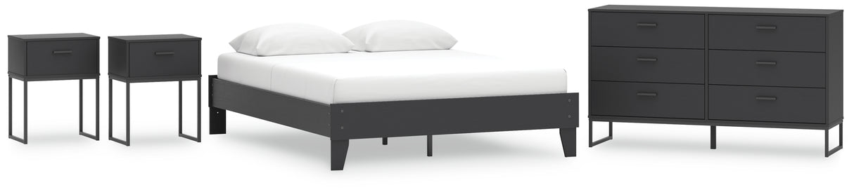 Socalle 4-Piece Queen Platform Bed with Dresser and 2 Nightstands (Queen Platform Bed, Dresser, Nightstand, Nightstand)