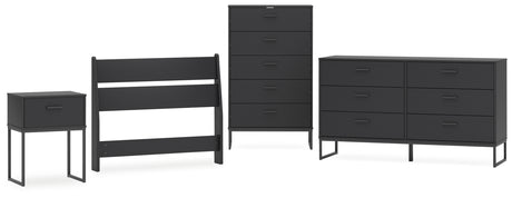 Socalle 4-Piece Twin Panel Headboard with Dresser, Chest and Nightstand (Twin Panel Headboard, Dresser, Chest of Drawers, Nightstand)