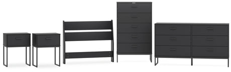 Socalle 5-Piece Twin Panel Headboard with Dresser, Chest and 2 Nightstands (Twin Panel Headboard, Dresser, Chest of Drawers, Nightstand, Nightstand)