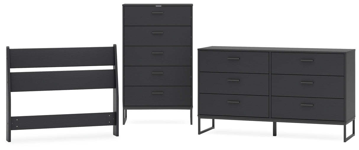 Socalle 3-Piece Twin Panel Headboard with Dresser and Chest (Twin Panel Headboard, Dresser, Chest of Drawers)