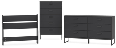 Socalle 3-Piece Twin Panel Headboard with Dresser and Chest (Twin Panel Headboard, Dresser, Chest of Drawers)