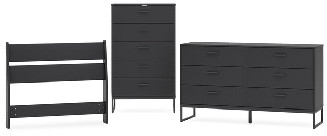 Socalle 3-Piece Twin Panel Headboard with Dresser and Chest (Twin Panel Headboard, Dresser, Chest of Drawers)