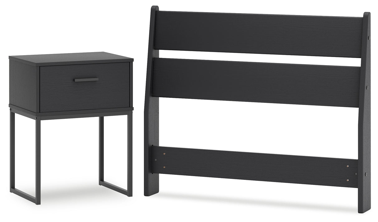 Socalle 2-Piece Twin Panel Headboard with Nightstand (Twin Panel Headboard, Nightstand)