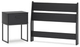 Socalle 2-Piece Twin Panel Headboard with Nightstand (Twin Panel Headboard, Nightstand)