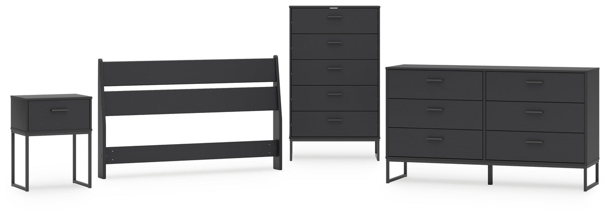 Socalle 4-Piece Full Panel Headboard with Dresser, Chest and Nightstand (Full Panel Headboard, Dresser, Chest of Drawers, Nightstand)