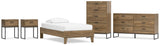 Deanlow 5-Piece Twin Platform Bed with Dresser, Chest and 2 Nightstands (Twin Platform Bed, Dresser, Chest of Drawers, Nightstand, Nightstand)