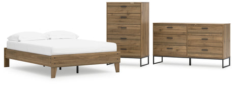 Deanlow 3-Piece Full Platform Bed with Dresser and Chest (Full Platform Bed, Dresser, Chest of Drawers)