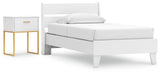 Socalle 3-Piece Twin Panel Platform Bed with Nightstand (Twin Platform Bed, Twin Panel Headboard, Nightstand)
