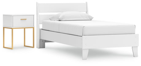 Socalle 3-Piece Twin Panel Platform Bed with Nightstand (Twin Platform Bed, Twin Panel Headboard, Nightstand)