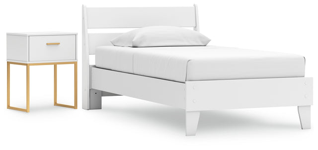 Socalle 3-Piece Twin Panel Platform Bed with Nightstand (Twin Platform Bed, Twin Panel Headboard, Nightstand)