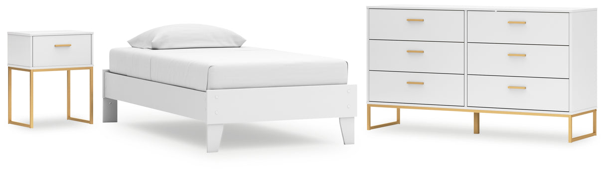 Socalle 3-Piece Twin Platform Bed with Dresser and Nightstand (Twin Platform Bed, Dresser, Nightstand)