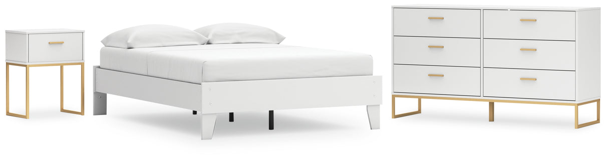 Socalle 3-Piece Full Platform Bed with Dresser and Nightstand (Full Platform Bed, Dresser, Nightstand)