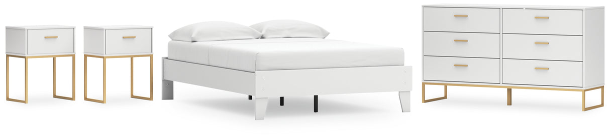 Socalle 4-Piece Full Platform Bed with Dresser and 2 Nightstands (Full Platform Bed, Dresser, Nightstand, Nightstand)