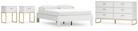 Socalle 4-Piece Full Platform Bed with Dresser and 2 Nightstands (Full Platform Bed, Dresser, Nightstand, Nightstand)