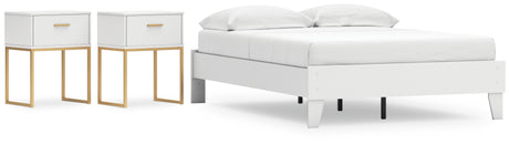 Socalle 3-Piece Full Platform Bed with 2 Nightstands (Full Platform Bed, Nightstand, Nightstand)