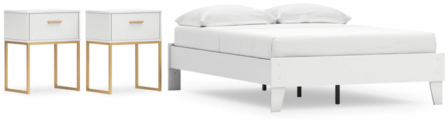 Socalle 3-Piece Full Platform Bed with 2 Nightstands (Full Platform Bed, Nightstand, Nightstand)