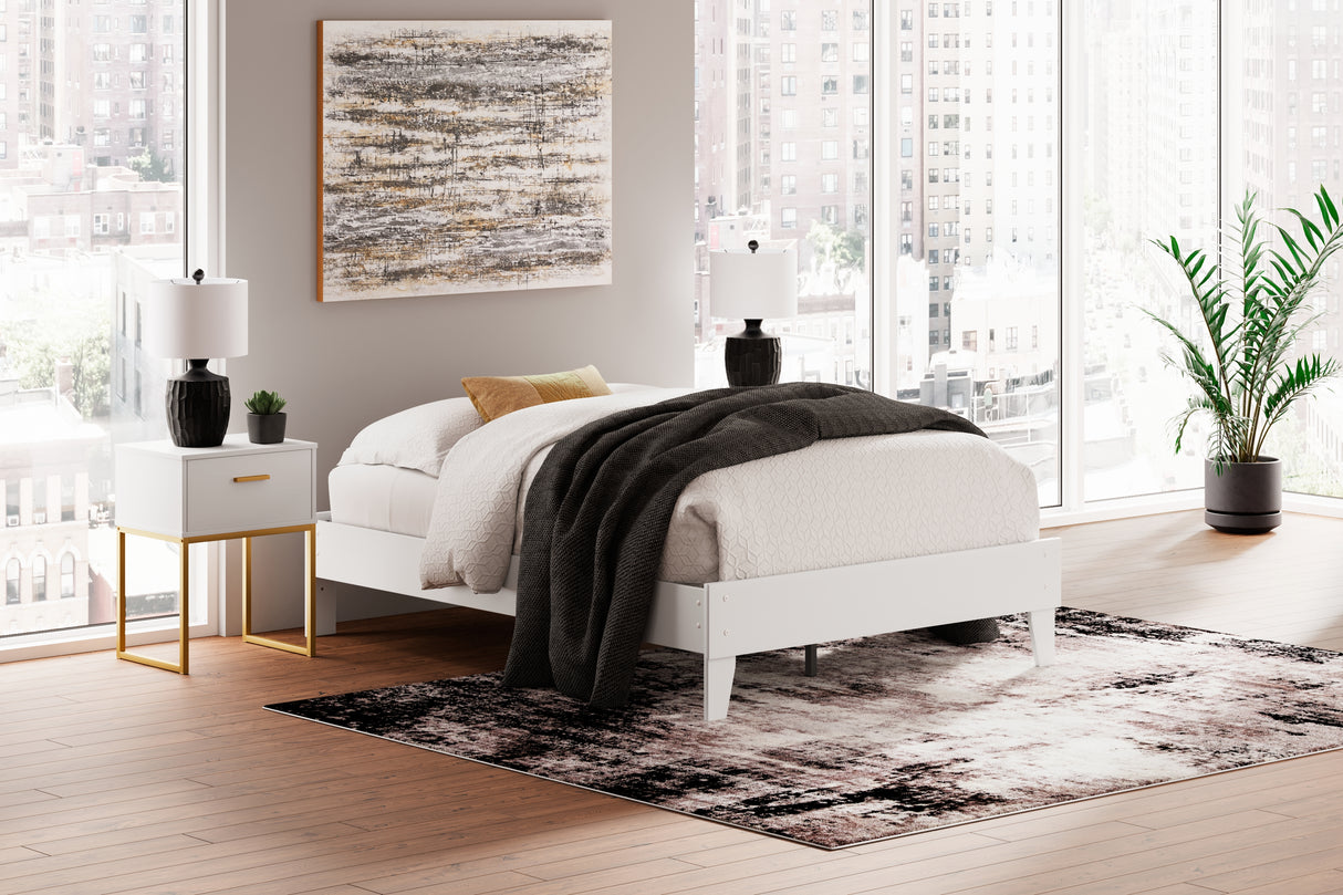Socalle 4-Piece Full Platform Bed with Dresser, Chest and Nightstand (Full Platform Bed, Dresser, Chest of Drawers, Nightstand)