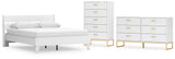Socalle 4-Piece Queen Panel Platform Bed with Dresser and Chest (Queen Platform Bed, Queen Panel Headboard, Dresser, Chest of Drawers)