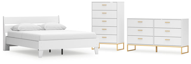 Socalle 4-Piece Queen Panel Platform Bed with Dresser and Chest (Queen Platform Bed, Queen Panel Headboard, Dresser, Chest of Drawers)