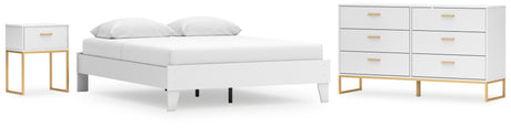Socalle 3-Piece Queen Platform Bed with Dresser and Nightstand (Queen Platform Bed, Dresser, Nightstand)