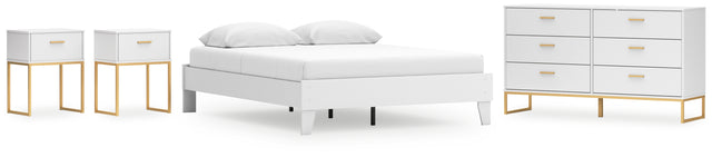 Socalle 4-Piece Queen Platform Bed with Dresser and 2 Nightstands (Queen Platform Bed, Dresser, Nightstand, Nightstand)